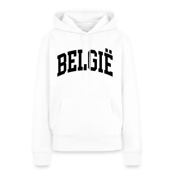 België - Frauen Premium Bio Hoodie - Weiß - Vorne - Julia (174cm)