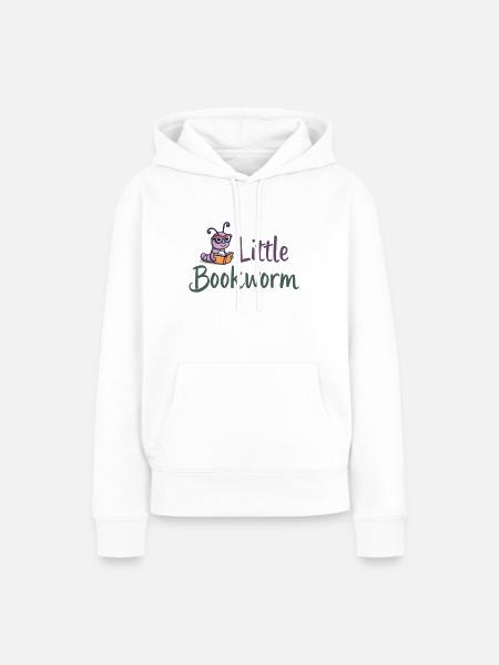 Little Bookworm - Lesewurm Bücherwurm - Frauen Premium Bio Hoodie - Weiß