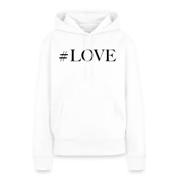 #love - Sweat à capuche Premium bio Femme - blanc - Devant - Julia (174cm)