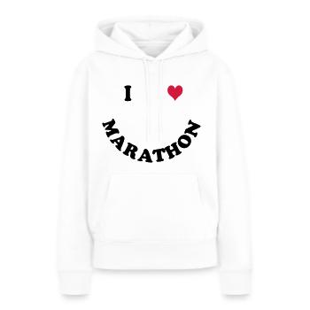 Marathon - Sweat à capuche Premium bio Femme - blanc - Devant - Julia (174cm)