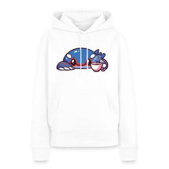 Kyogre buvant du café - Sweat à capuche Premium bio Femme - blanc - Devant - Julia (174cm)