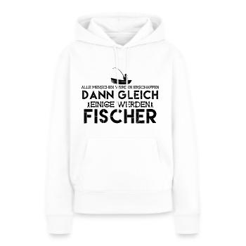 Fischer | werden fischer. fischer - Frauen Premium Bio Hoodie - Weiß - Vorne - Julia (174cm)