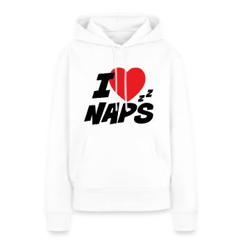 J’adore les siestes - Sweat à capuche Premium bio Femme - blanc - Devant - Julia (174cm)