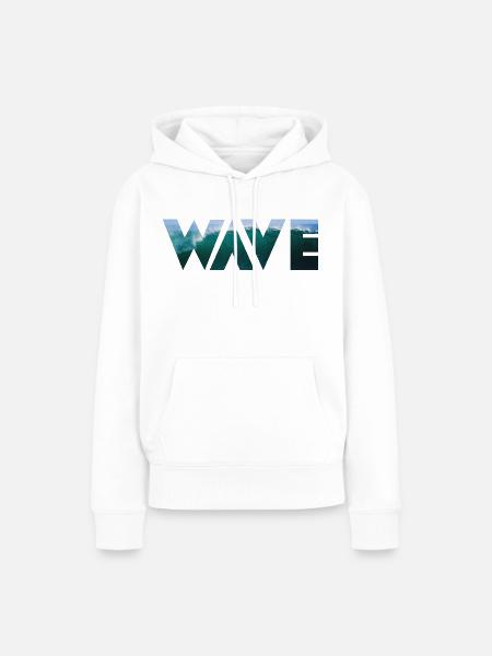 Wave - Welle - Frauen Premium Bio Hoodie - Weiß