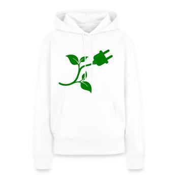 Ökostrom aus erneuerbaren Energien - Frauen Premium Bio Hoodie - Weiß - Vorne - Julia (174cm)
