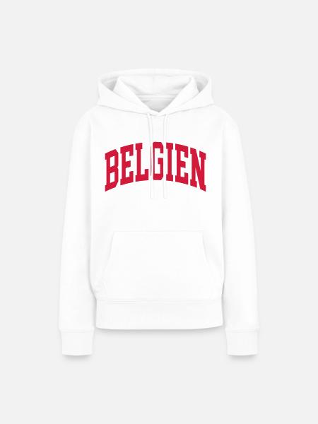 Belgien - Frauen Premium Bio Hoodie - Weiß