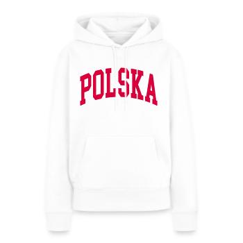 Polska - Sweat à capuche Premium bio Femme - blanc - Devant - Julia (174cm)