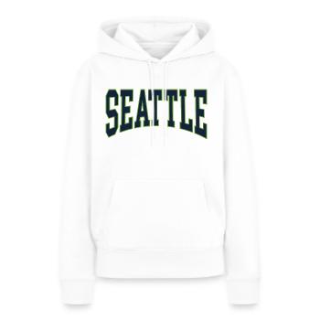 Seattle - Sweat à capuche Premium bio Femme - blanc - Devant - Julia (174cm)