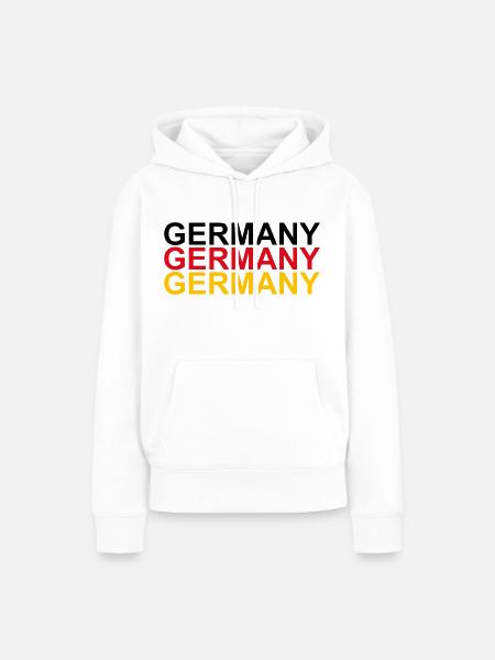 Deutsche Flagge - Frauen Premium Bio Hoodie - Weiß