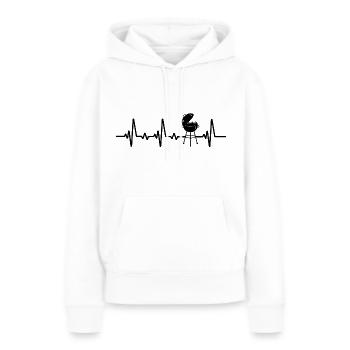 BBQ herzschlag grillen barbecue meister - Frauen Premium Bio Hoodie - Weiß - Vorne - Julia (174cm)