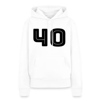 Numéro 40 - Anniversaire - Numéro de maillot - Sweat à capuche Premium bio Femme - blanc - Devant - Julia (174cm)