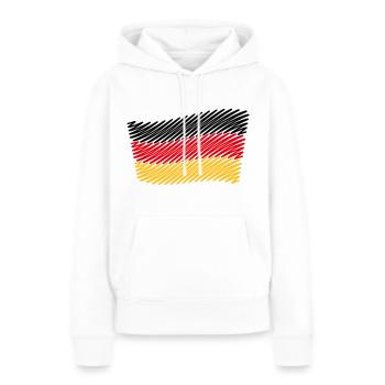 Deutschlandflagge / Bundesflagge (Skizze) - Frauen Premium Bio Hoodie - Weiß - Vorne - Julia (174cm)