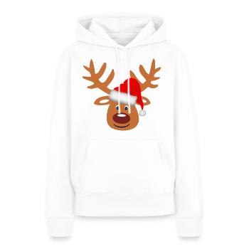 Rentier lustig Rudolph Weihnachten Weihnachtsmütze - Frauen Premium Bio Hoodie - Weiß - Vorne - Julia (174cm)