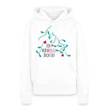 Mistelzweig Liebe für Paare - Frauen Premium Bio Hoodie - Weiß - Vorne - Julia (174cm)