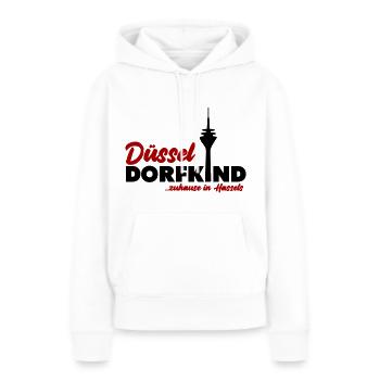 Düsseldorfkind Hassels - Frauen Premium Bio Hoodie - Weiß - Vorne - Julia (174cm)