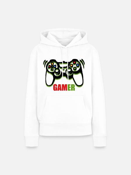 Spielkonsolen-Spieler - Frauen Premium Bio Hoodie - Weiß