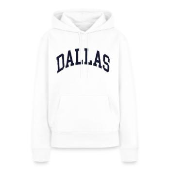 Dallas - Sweat à capuche Premium bio Femme - blanc - Devant - Julia (174cm)