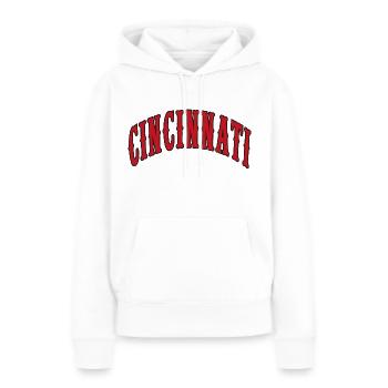 Cincinnati - Sweat à capuche Premium bio Femme - blanc - Devant - Julia (174cm)