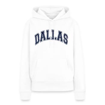 Dallas - Sweat à capuche Premium bio Femme - blanc - Devant - Julia (174cm)