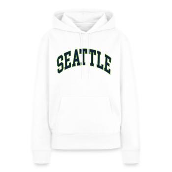 Seattle - Sweat à capuche Premium bio Femme - blanc - Devant - Julia (174cm)