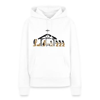 Nativité la veille de Noël - Sweat à capuche Premium bio Femme - blanc - Devant - Julia (174cm)