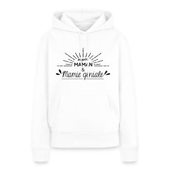 Super maman et mamie géniale - Sweat à capuche Premium bio Femme - blanc - Devant - Julia (174cm)
