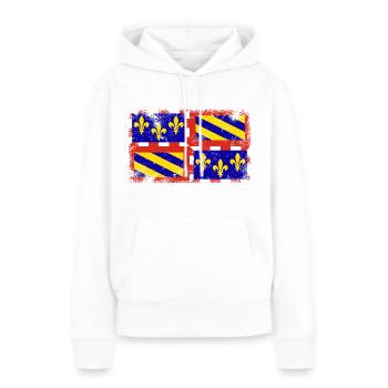 Burgund - Frauen Premium Bio Hoodie - Weiß - Vorne - Julia (174cm)