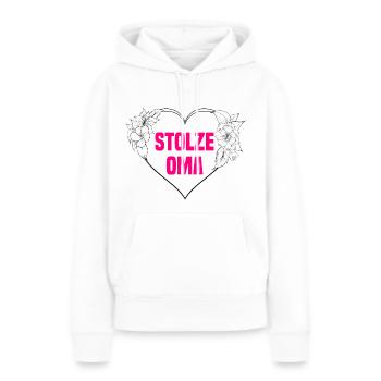 Stolze Oma - Frauen Premium Bio Hoodie - Weiß - Vorne - Julia (174cm)