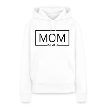 2023, Maman en devenir, annonce de grossesse - Sweat à capuche Premium bio Femme - blanc - Devant - Julia (174cm)