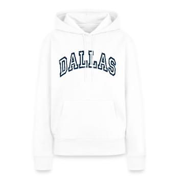 Dallas - Sweat à capuche Premium bio Femme - blanc - Devant - Julia (174cm)