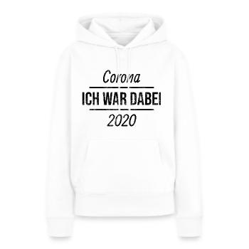 Corona 2020 J’y étais - Sweat à capuche Premium bio Femme - blanc - Devant - Julia (174cm)