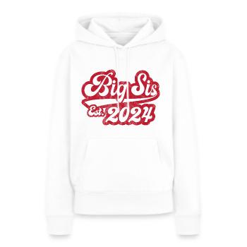 Big Sis Est 2024 - Frauen Premium Bio Hoodie - Weiß - Vorne - Julia (174cm)