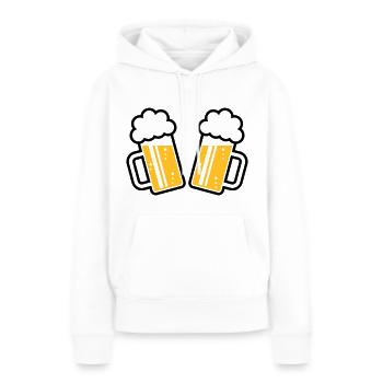 2 chopes à bière À votre santé, à votre santé ! (chopes à bière 2C) - Sweat à capuche Premium bio Femme - blanc - Devant - Julia (174cm)
