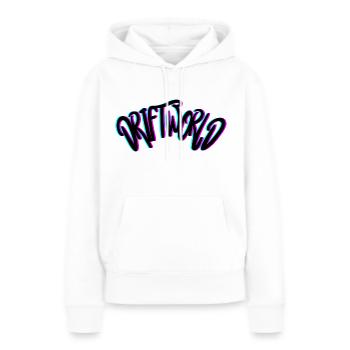 MONDE DE DÉRIVE - Sweat à capuche Premium bio Femme - blanc - Devant - Julia (174cm)