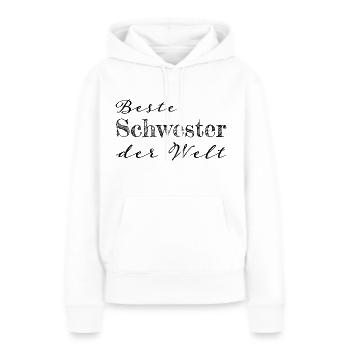 Schwester Geschwister Geschenk - Frauen Premium Bio Hoodie - Weiß - Vorne - Julia (174cm)