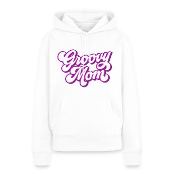 Groovy Maman | Les couleurs peuvent être modifiées | - Sweat à capuche Premium bio Femme - blanc - Devant - Julia (174cm)