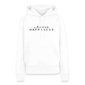choisissez le bonheur cadeau d'anniversaire de lettrage - Sweat à capuche Premium bio Femme - blanc - Devant - Julia (174cm)