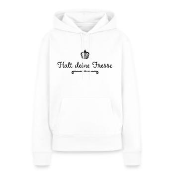 Halt deine Fresse HDF - Frauen Premium Bio Hoodie - Weiß - Vorne - Julia (174cm)
