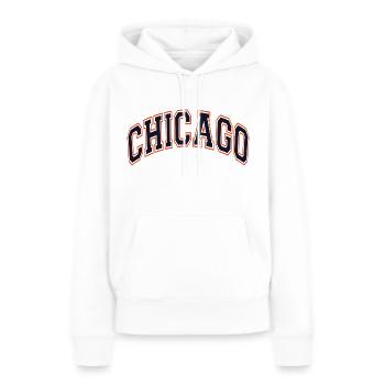 Chicago - Sweat à capuche Premium bio Femme - blanc - Devant - Julia (174cm)