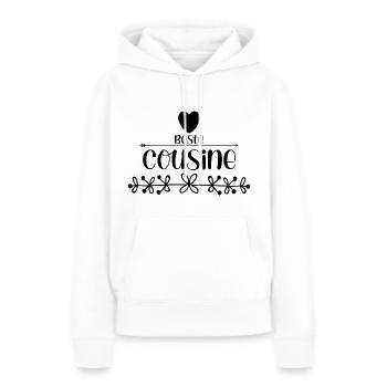Beste Cousine Herzen & Blüten - Frauen Premium Bio Hoodie - Weiß - Vorne - Julia (174cm)
