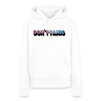 DONT PANIC - Frauen Premium Bio Hoodie - Weiß - Vorne - Julia (174cm)