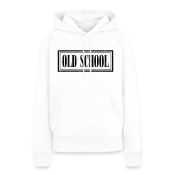 OLD SCHOOL - Frauen Premium Bio Hoodie - Weiß - Vorne - Julia (174cm)