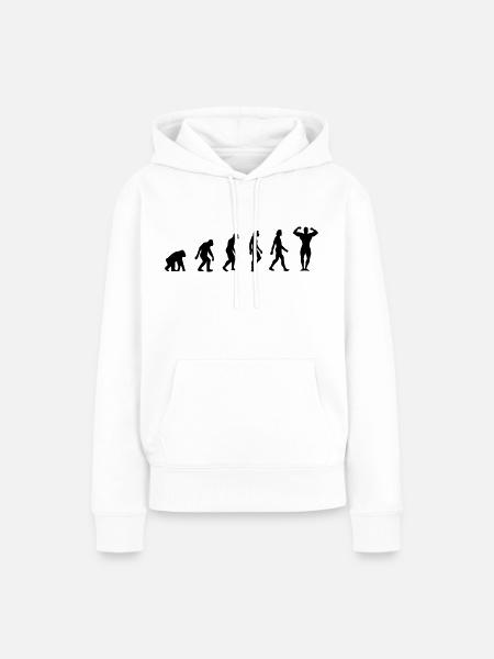 Die Evolution von Bodybuilding - Frauen Premium Bio Hoodie - Weiß