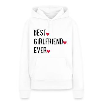 Amie - Sweat à capuche Premium bio Femme - blanc - Devant - Julia (174cm)