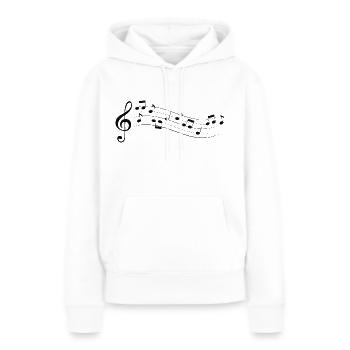 Noten / Notensystem / Violinschlüssel - Frauen Premium Bio Hoodie - Weiß - Vorne - Julia (174cm)