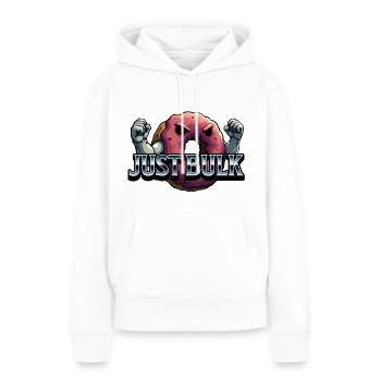 just bulk, workout wear, gym, bodybuilding - Frauen Premium Bio Hoodie - Weiß - Vorne - Julia (174cm)