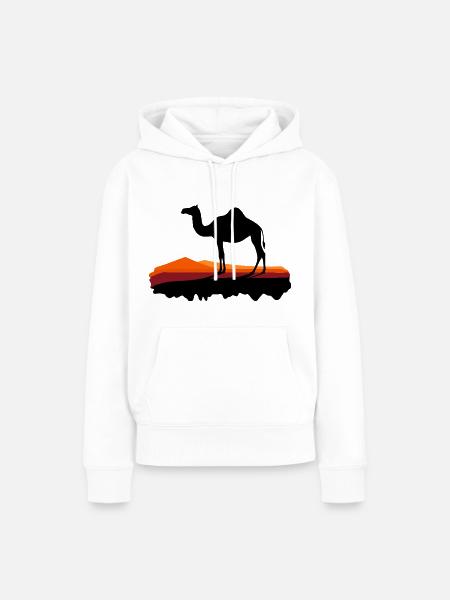 Dromedar im Abendlicht - Frauen Premium Bio Hoodie - Weiß