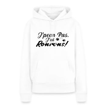 j peux pas j ai ronrons - Sweat à capuche Premium bio Femme - blanc - Devant - Julia (174cm)