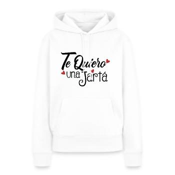 Je t’aime un Jarta - Sweat à capuche Premium bio Femme - blanc - Devant - Julia (174cm)