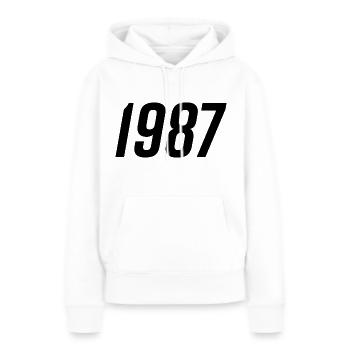 1987 Geburtsjahr Geschenk - Frauen Premium Bio Hoodie - Weiß - Vorne - Julia (174cm)